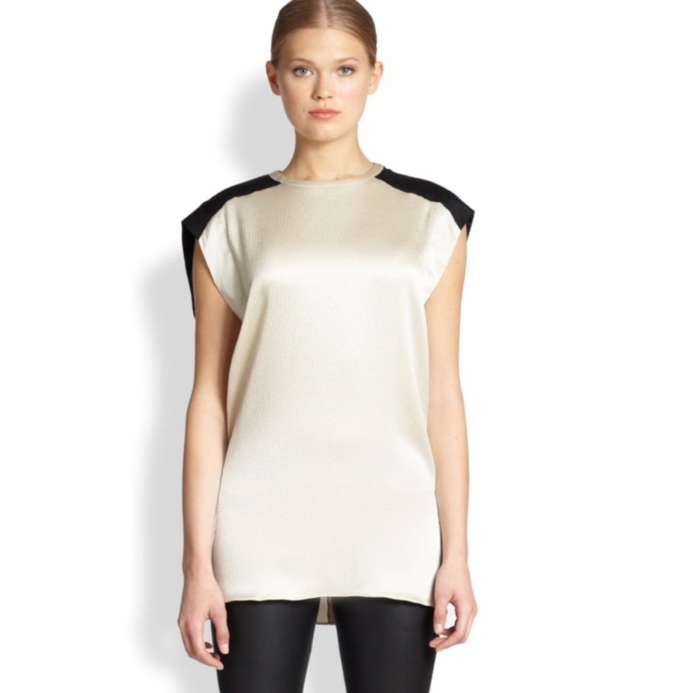NWOT-Helmut Lang Gravel Silk Top